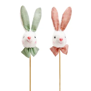 Pick Cabeça Coelho de Pelúcia com Laço Sortido 35cm - 1 Un