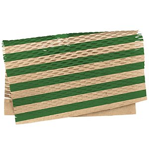 Papel Colméia Listras 50x50cm Kraft com Verde - 10 Un