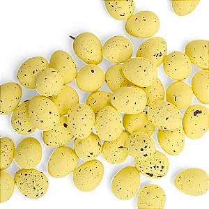 Ovos Decorativos Amarelo 1,8x1,5x1,5cm - 100 Un