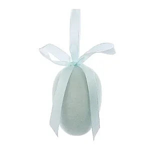 Ovo Decorativo Para Pendurar Flocado Verde Flocked 12,5cm - 1 Un