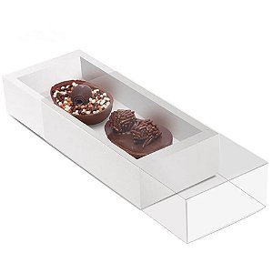 Caixa Luva Moldura Para 2 Meio Ovo 50g Branco - 10 Un