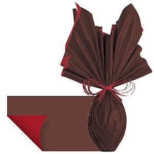 Folha Poli Dupla Face Acetinado Marrom/Vermelho 69x89cm - 25 Un