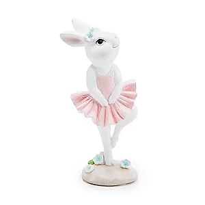 Coelho Decorativo de Resina Bailarina 20x9x8cm - 1 Un