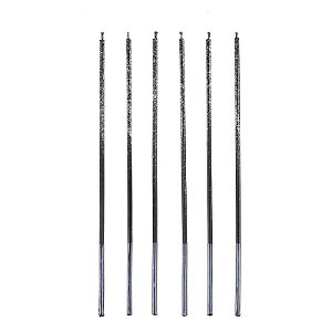 Vela Palito Gigante com Glitter 17cm Prata - 6 Un