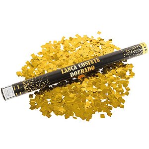 Lança Confete 60cm Dourado - 1 Un