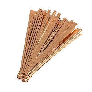 Lacre Fecho Metalizado 4mmx11cm Rosê Gold - 100 Un