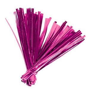 Lacre Fecho Metalizado 4mmx11cm Rosa - 100 Un