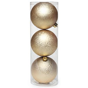 Bola de Natal Lisa Ouro 8cm - 3 Un