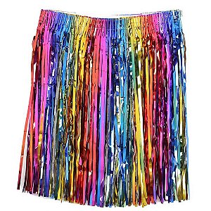 Saia Carnaval Metalizada Colorida 40cm - 1 Un