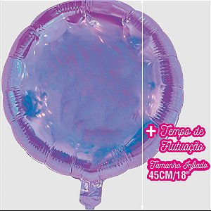 Balão Metalizado Redondo Gelo Roxo Cristal 18" - 1 Un