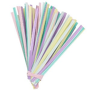 Lacre Fecho Metalizado 4mmx11cm Candy Color - 100 Un