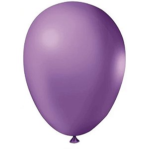 Balão Látex Tradicional Redondo 5" Liso Lilás - 50 Un