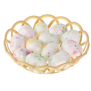 Ovinhos de Páscoa Coloridos Para Decoração 1,8x2,5cm - 12 Un