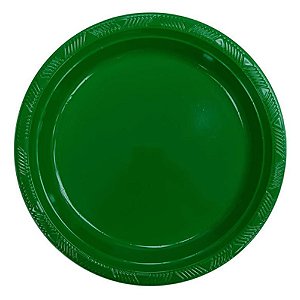 Prato Plástico Happy Line 15cm Verde - 8 Un