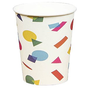 Copo de Papel 270ml Formas Geometricas Coloridas - 10 Un