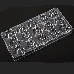 Forma Policarbonato Para Chocolate Molde Coração 15 Cavidades - 1 Un