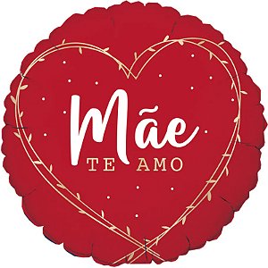 Balão Metalizado Redondo Mãe Te Amo 18" - 1 Un