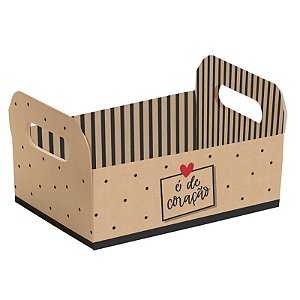 Kit Caixote de Cartão É de Coração P 16x10,5x4,5cm - 10 Un