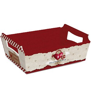 Kit Cesta de Cartão Amor Real G 33x23,5x10,5cm - 10 Un