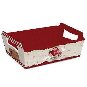 Kit Cesta de Cartão Amor Real M 22x15x9cm - 10 Un