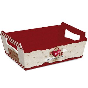 Kit Cesta de Cartão Amor Real P 18x13x7,5cm - 10 Un