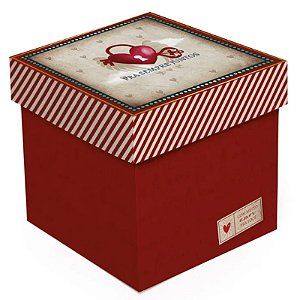 Kit Caixa Cubo Amor Real M 15x15x15cm - 10 Un