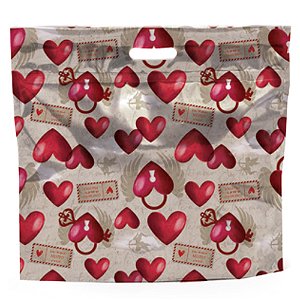 Kit Sacola Laminada com Zíper 32x40+5cm Amor Real - 10 Un