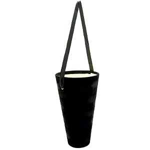 Caixa Cilíndrica Acabamento em Veludo Liso 14,5x8x25,5cm Preto - 1 Un
