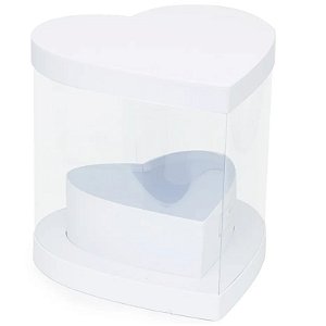 Caixa Coração com Tampa Liso 26x26x25,5cm Branco - 1 Un