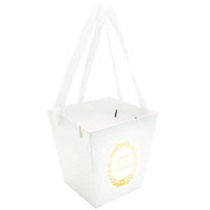 Caixa Quadrada Alta Liso 13x17x18cm Branco - 1 Un