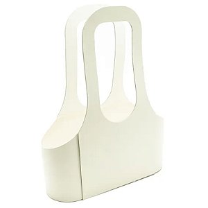 Caixa Sacola de Papel com Alça Liso 26,3x9,5x33,8cm Bege - 1 Un