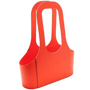 Caixa Sacola de Papel com Alça Liso 26,3x9,5x33,8cm Vermelho - 1 Un