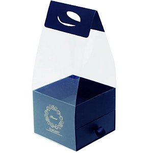 Sacola com Gaveta Liso G 15x15x12cm Preto - 1 Un