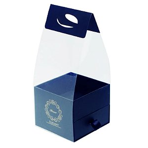 Sacola com Gaveta Liso P 10x10x10cm Preto - 1 Un