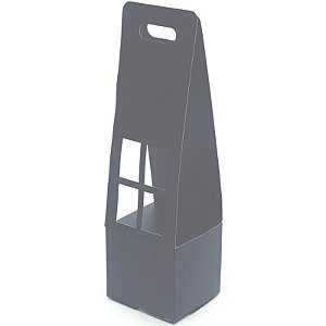 Sacola de Papel Slim Liso 12x12x42cm Preto - 1 Un