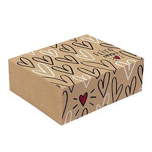 Kit Cesta na Caixa Feita com Amor P 27x19,5x9cm - 10 Un