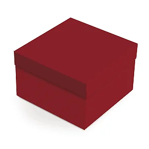 Kit Caixa Quadrada Cabernet M 26x26x12cm Vermelho - 10 Un