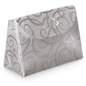 Kit Mini Caixa Bag Glamour Prata G 9x4x6,5cm - 100 Un