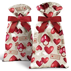 Saco Para Presente Perolado 60x90cm Amor Real - 25 Un