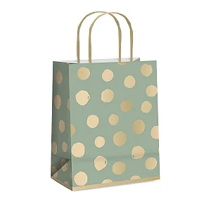 Kit Sacola de Papel Big Ball P 21,5x15x8cm Sálvia - 10 Un