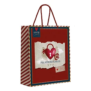 Kit Sacola de Papel Premium Amor Real P 23x19x10cm - 10 Un