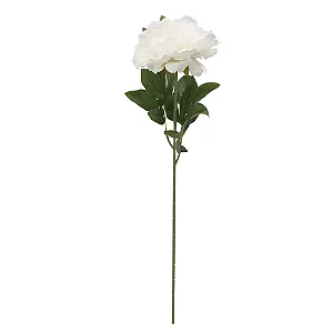 Flores Decorativas Permanentes - Rosa Decorativa Toque Aveludado 80cm Branco - 6 Hastes
