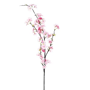 Flores Decorativas Permanentes - Flor de Cerejeira 1,05 Metros Rosa - 6 Hastes