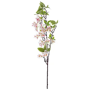 Flores Decorativas Permanentes - Flor de Cerejeira X72 95cm Branco/Rosa - 6 Hastes