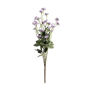 Flores Decorativas Permanentes - Haste de Mini Rosas X23 45cm Lilás - 6 Hastes