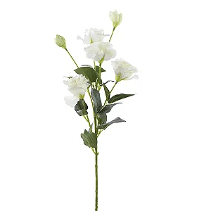 Flores Decorativas Permanentes - Rosas X5 68cm Branco - 1 Haste