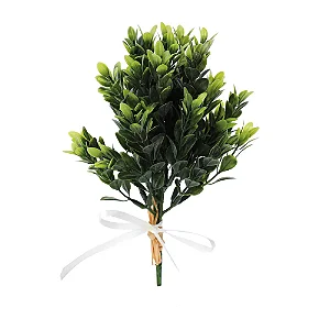 Galhos Decorativos Permanentes - Galho Curto com Fita 25cm Verde - 1 Galho