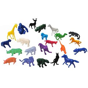 Lembrancinha Infantil - Mini Animais do Zoológico - 12 Un
