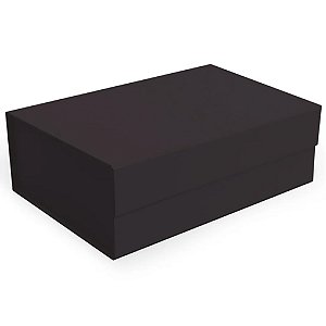 Caixa Rígida Dobrável Retangular com Ímã G Preto 33,5x24,5x10cm - 5 Un