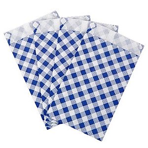 Saco de Papel Xadrez Junino 14x8cm Azul - 50 Un